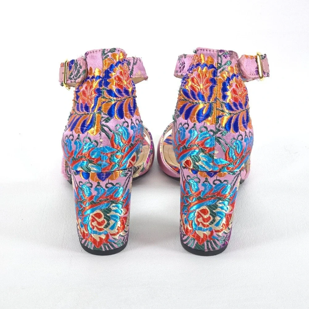 J Renee Flaviana High Heel Pumps Women 6M Floral Peep Toe Strappy Office Siren‎